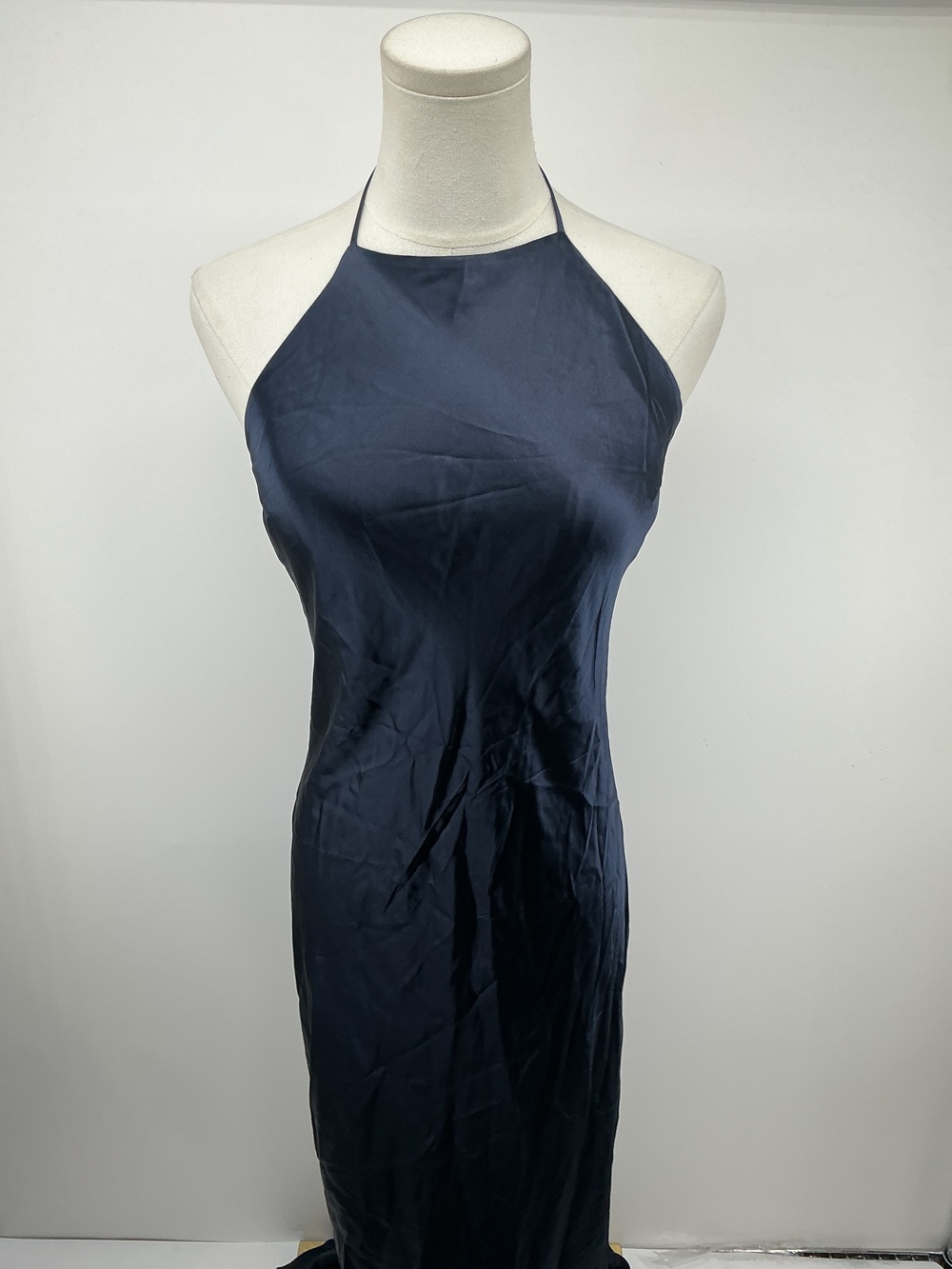 100% Washable Silk Halter Maxi Dress